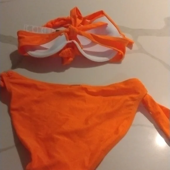 Women's Underwire Bikini Set orange sz S - Picture 8 of 9